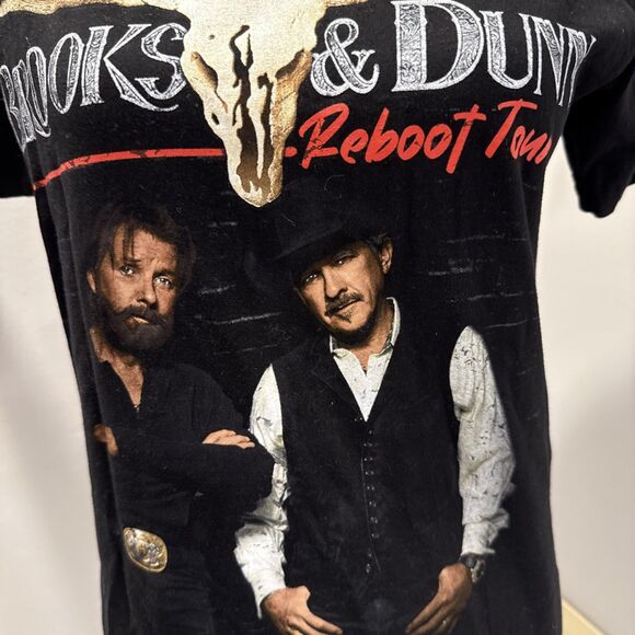Brooks & Dunn Shirt Mens Small Black Country Concert Music Reboot Tour - Picture 2 of 6